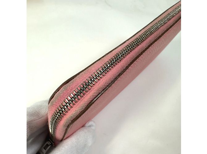 Cartera con cremallera redonda Azap Long Silk'in de Hermès Rosa - vista 5