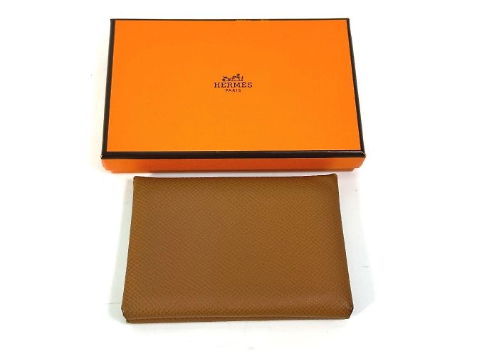Billetera Duo Calvi de Hermès Castaño - vista 15