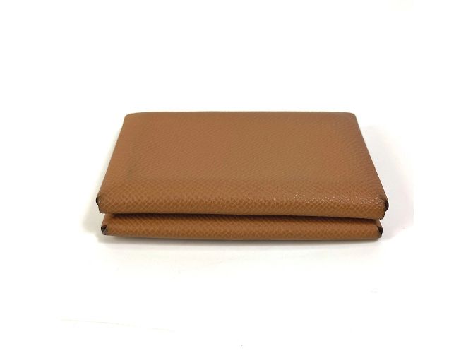 Billetera Duo Calvi de Hermès Castaño - vista 3