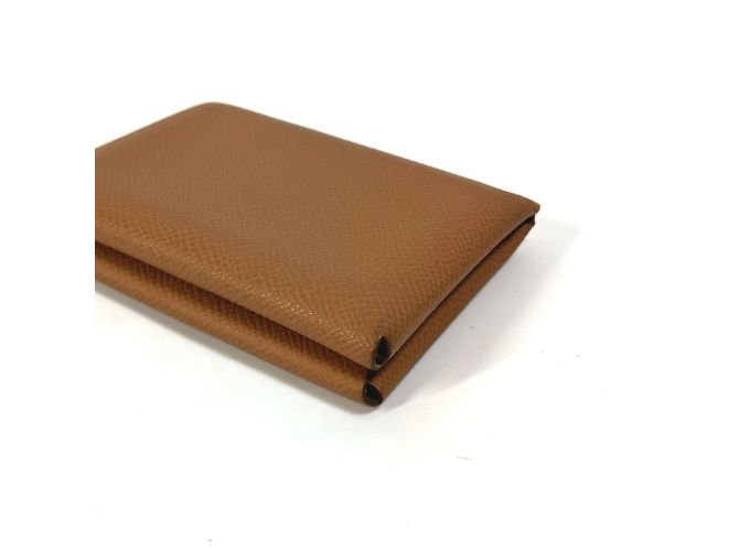 Billetera Duo Calvi de Hermès Castaño - vista 4