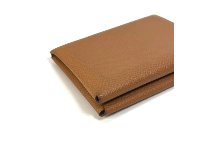 Billetera Duo Calvi de Hermès Castaño - vista 5