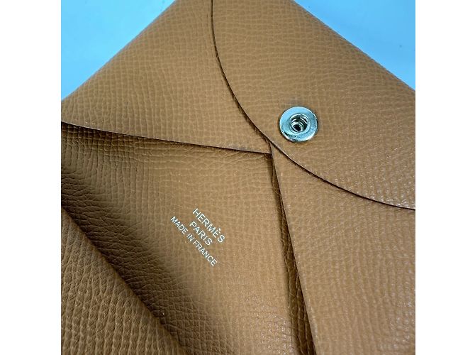 Billetera Duo Calvi de Hermès Castaño - vista 8