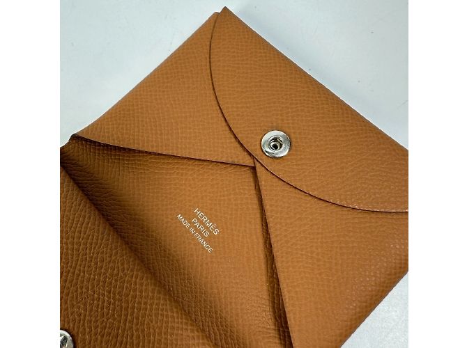 Billetera Duo Calvi de Hermès Castaño - vista 9