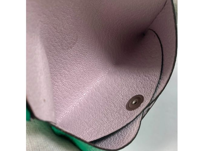 Porte-cartes bi-matière Calvi Duo d'Hermès Rose Multicolore Vert - vue 11