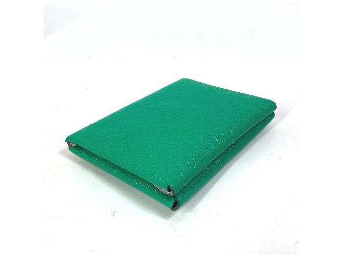 Porte-cartes bi-matière Calvi Duo d'Hermès Rose Multicolore Vert - vue 3