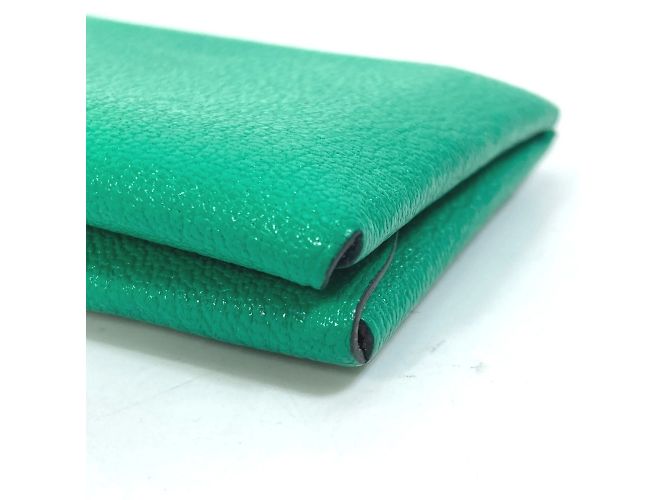 Porte-cartes bi-matière Calvi Duo d'Hermès Rose Multicolore Vert - vue 6