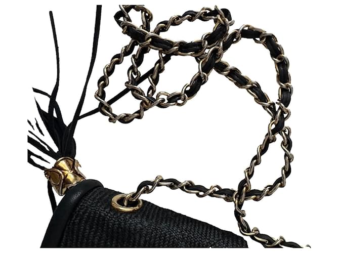Chanel Borsa a tracolla Double Flap Nero Gold hardware - vista 18