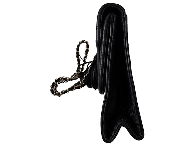 Chanel Borsa a tracolla Double Flap Nero Gold hardware - vista 6