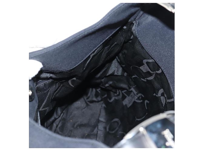Borsa a Spalla Vala in Nylon Nero e Argento di Salvatore Ferragamo Auth bs27290 - vista 19