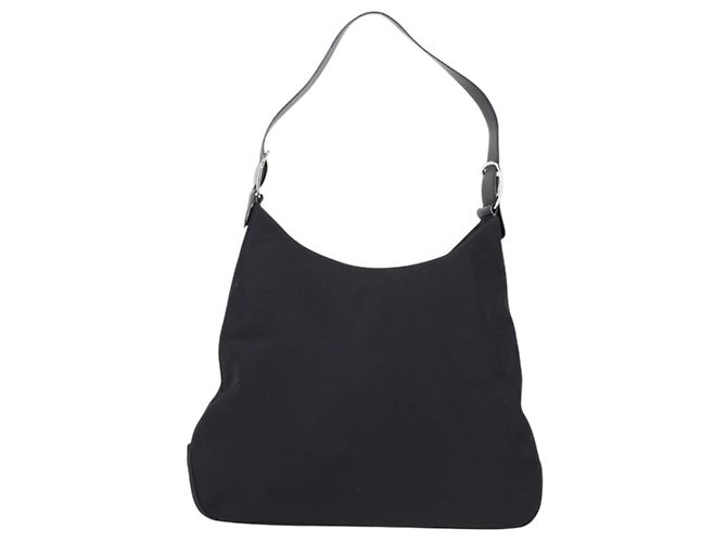 Borsa a Spalla Vala in Nylon Nero e Argento di Salvatore Ferragamo Auth bs27290 - vista 2