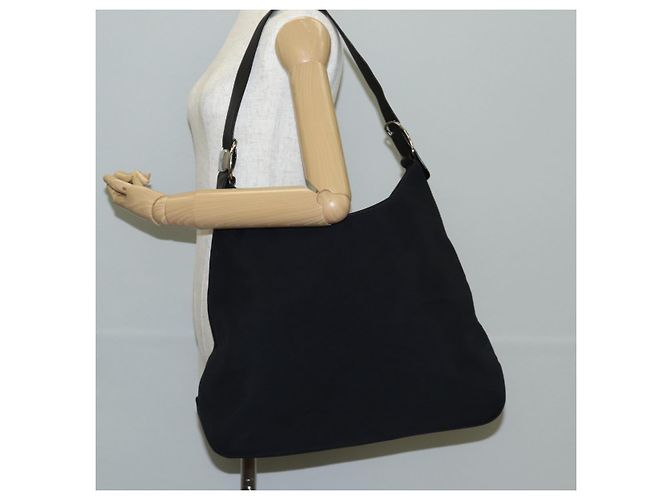 Borsa a Spalla Vala in Nylon Nero e Argento di Salvatore Ferragamo Auth bs27290 - vista 21