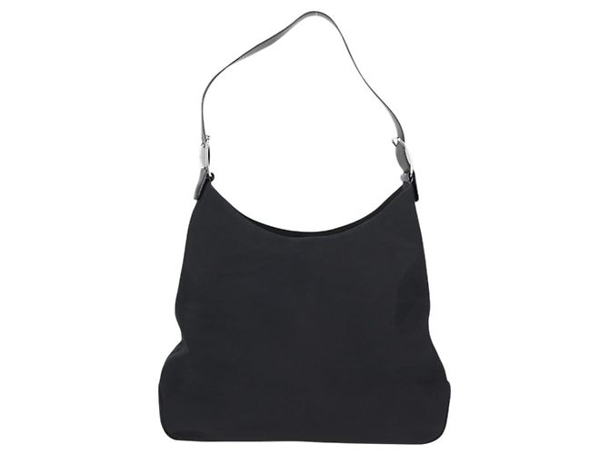 Borsa a Spalla Vala in Nylon Nero e Argento di Salvatore Ferragamo Auth bs27290 - vista 3