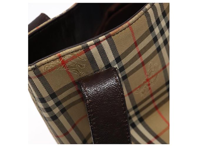 Autre Marque Borsa Tote Burberrys Nova Check in tela beige oro Auth ep9927 D'oro - vista 14