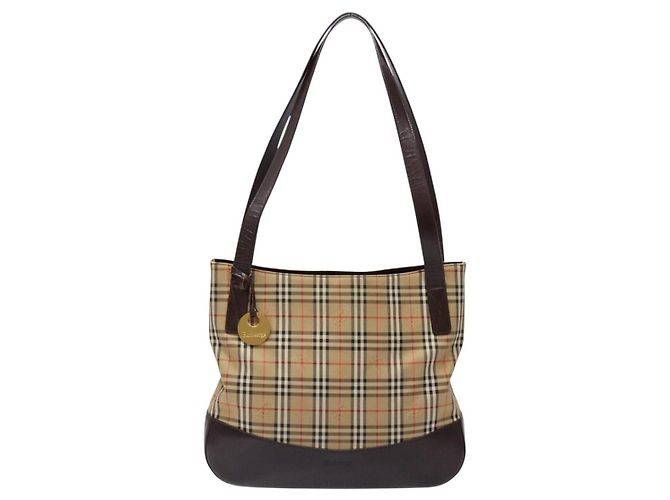 Autre Marque Borsa Tote Burberrys Nova Check in tela beige oro Auth ep9927 D'oro - vista 2