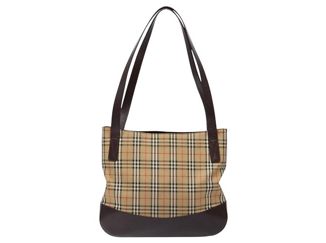 Autre Marque Borsa Tote Burberrys Nova Check in tela beige oro Auth ep9927 D'oro - vista 3