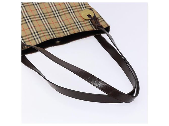 Autre Marque Borsa Tote Burberrys Nova Check in tela beige oro Auth ep9927 D'oro - vista 7