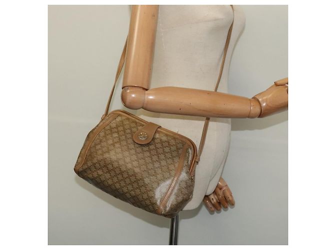 Céline Borsa a Spalla in Tela Macadam CELINE PVC Beige Oro Auth 133587 D'oro - vista 14