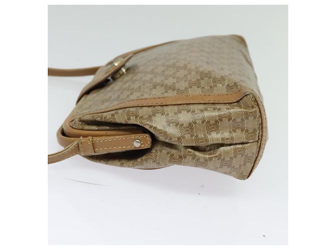 Céline Borsa a Spalla in Tela Macadam CELINE PVC Beige Oro Auth 133587 D'oro - vista 16