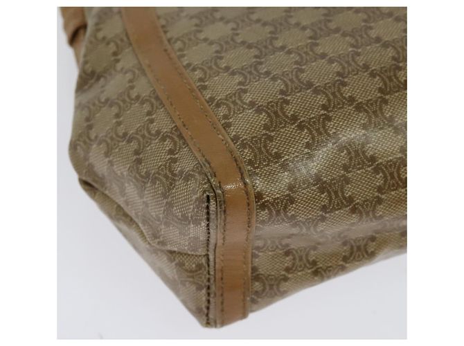 Céline Borsa a Spalla in Tela Macadam CELINE PVC Beige Oro Auth 133587 D'oro - vista 4
