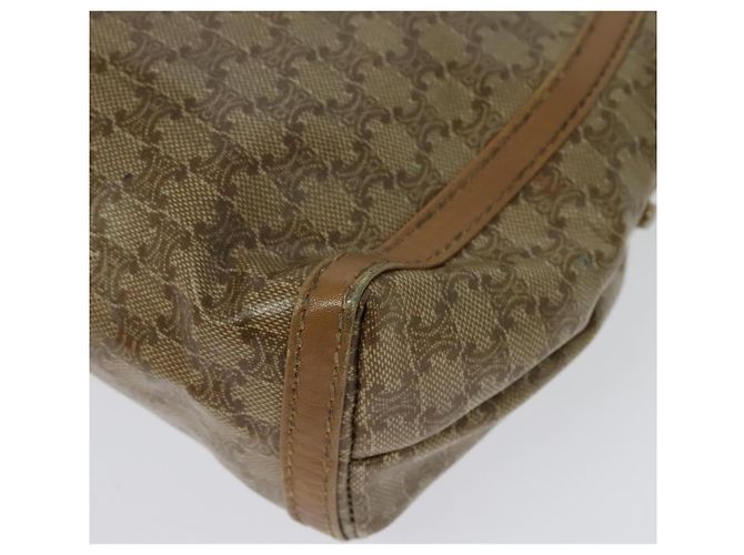 Céline Borsa a Spalla in Tela Macadam CELINE PVC Beige Oro Auth 133587 D'oro - vista 5