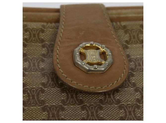 Céline Borsa a Spalla in Tela Macadam CELINE PVC Beige Oro Auth 133587 D'oro - vista 6