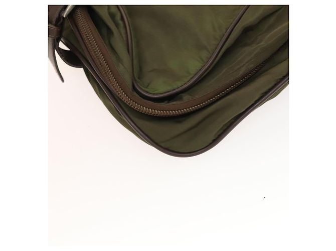 PRADA Funda para prendas de nylon caqui plata Auth bs28233 - vista 13