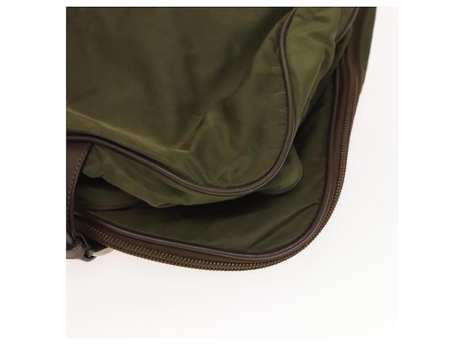 PRADA Funda para prendas de nylon caqui plata Auth bs28233 - vista 15