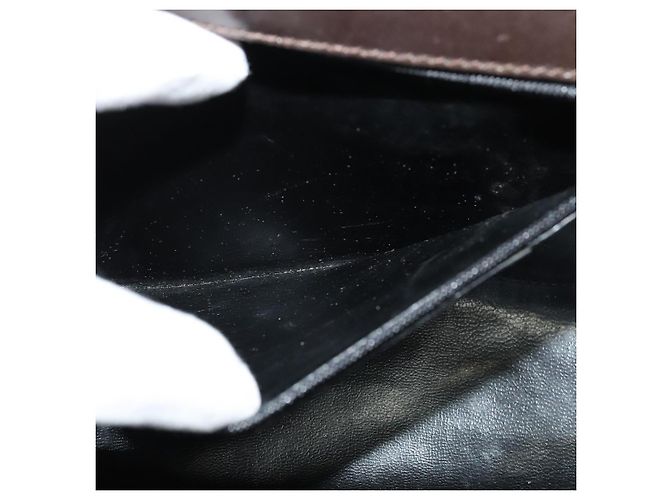Borsa a Spalla Gancini in Pelle Marrone Oro Auth 133270 di Salvatore Ferragamo - vista 13