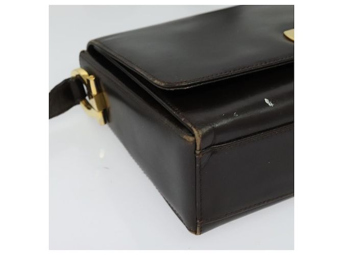 Borsa a Spalla Gancini in Pelle Marrone Oro Auth 133270 di Salvatore Ferragamo - vista 2