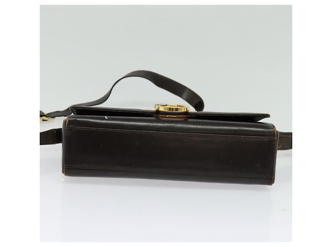 Borsa a Spalla Gancini in Pelle Marrone Oro Auth 133270 di Salvatore Ferragamo - vista 21