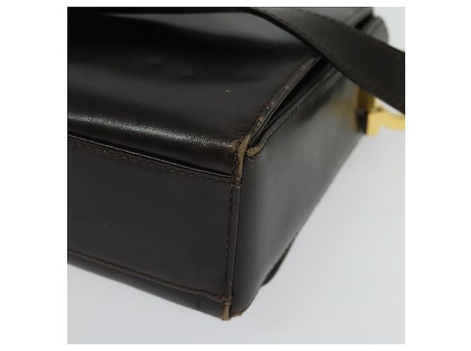 Borsa a Spalla Gancini in Pelle Marrone Oro Auth 133270 di Salvatore Ferragamo - vista 5