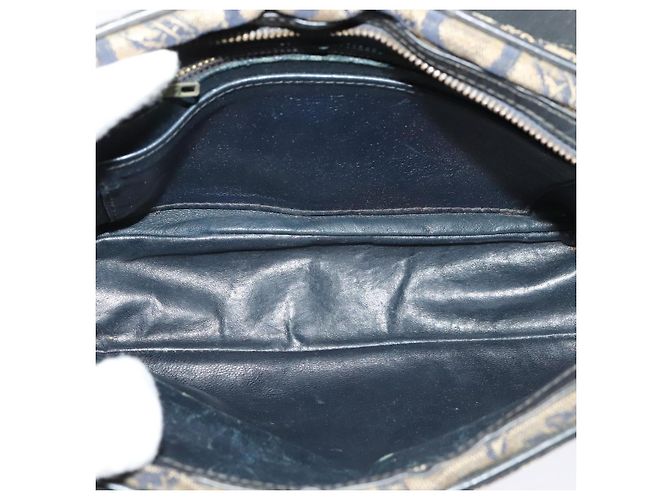 Céline Borsa a Spalla Celine C Sulky in Tela Blu Marina e Oro Auth 133571 D'oro Blu navy - vista 14