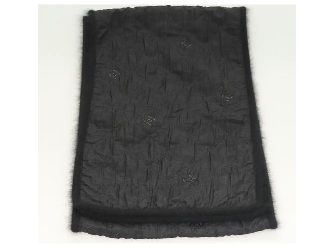 Chanel Sciarpa Matelassé in Lana Nera CC Auth 133729 Nero - vista 5