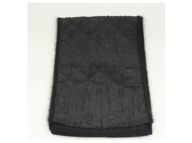 Chanel Sciarpa Matelassé in Lana Nera CC Auth 133729 Nero - vista 6