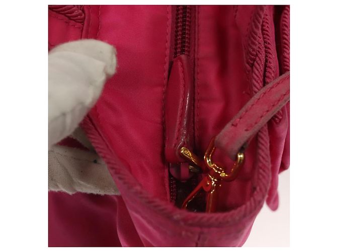 PRADA Borsa a Mano Nylon 2 vie Rosa Oro Auth 135626 D'oro - vista 10