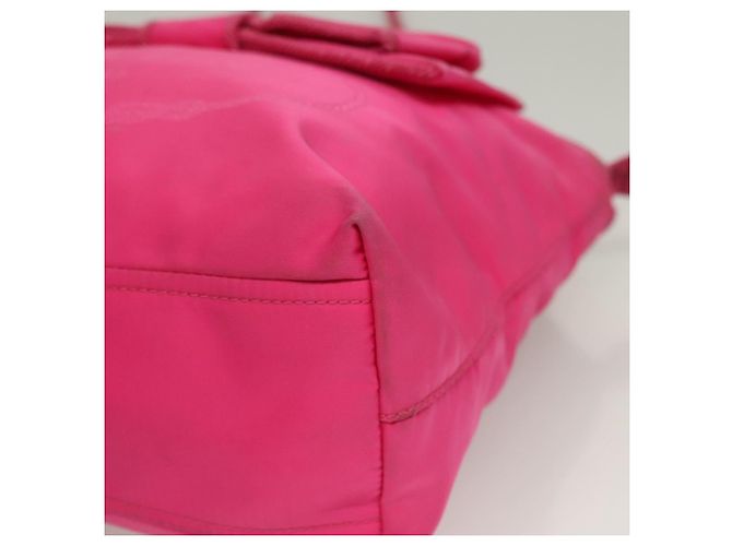 PRADA Borsa a Mano Nylon 2 vie Rosa Oro Auth 135626 D'oro - vista 16