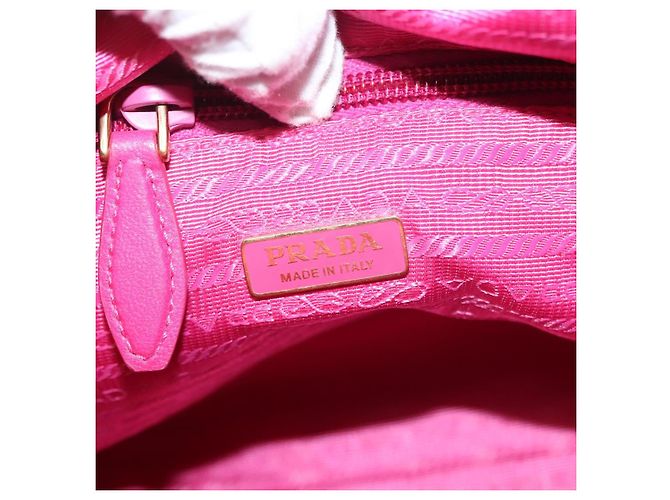 PRADA Borsa a Mano Nylon 2 vie Rosa Oro Auth 135626 D'oro - vista 20