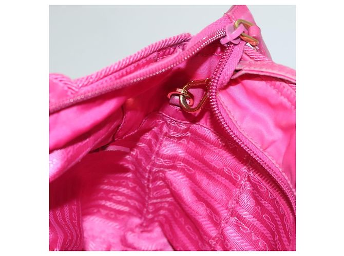 PRADA Borsa a Mano Nylon 2 vie Rosa Oro Auth 135626 D'oro - vista 21