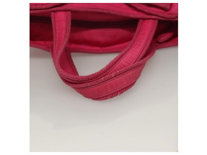 PRADA Borsa a Mano Nylon 2 vie Rosa Oro Auth 135626 D'oro - vista 7