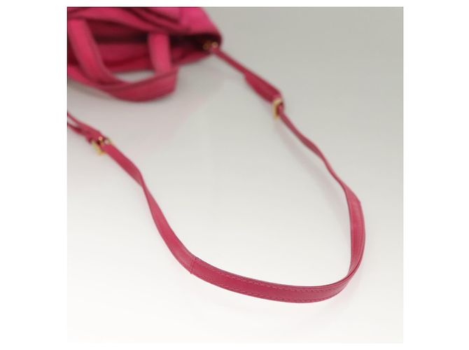 PRADA Borsa a Mano Nylon 2 vie Rosa Oro Auth 135626 D'oro - vista 8