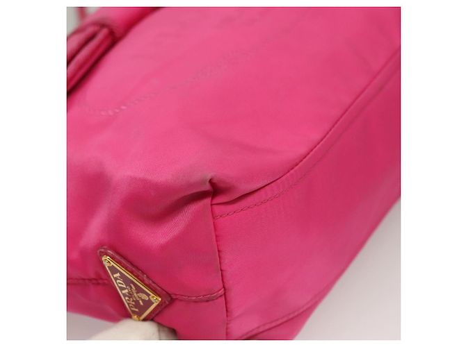 PRADA Borsa a Mano Nylon 2 vie Rosa Oro Auth 135626 D'oro - vista 9