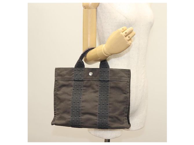 Hermès HERMES Handtasche Her Line aus grauem Canvas Auth 135663 Braun - Ansicht 21