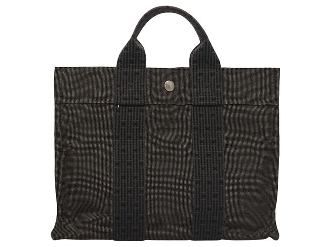 Hermès HERMES Handtasche Her Line aus grauem Canvas Auth 135663 Braun - Ansicht 3