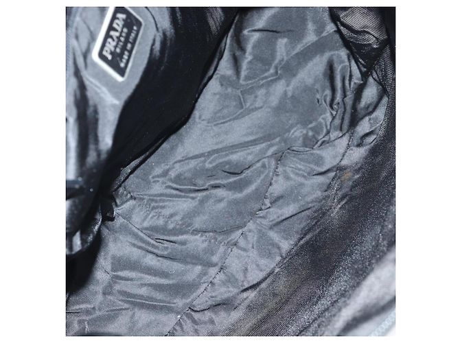 Borsa a Spalla PRADA in Nylon Nero Argento Autentica bs27299 - vista 21