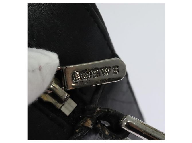 LOEWE Borsa a Spalla Anagram Pelle Nera Argento Auth sw1314 Nero - vista 10