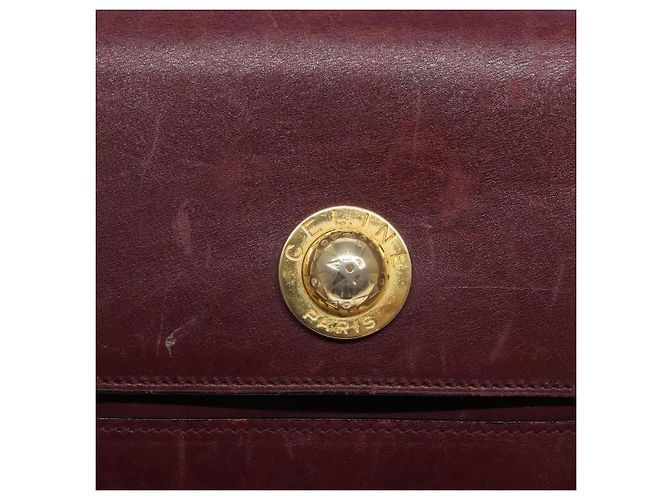Céline Borsa a Spalla in Pelle Bordeaux Oro Auth sw1315 D'oro Bordò - vista 14