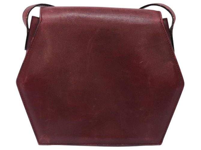 Céline Borsa a Spalla in Pelle Bordeaux Oro Auth sw1315 D'oro Bordò - vista 3