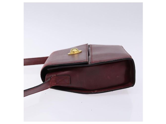 Céline Borsa a Spalla in Pelle Bordeaux Oro Auth sw1315 D'oro Bordò - vista 5