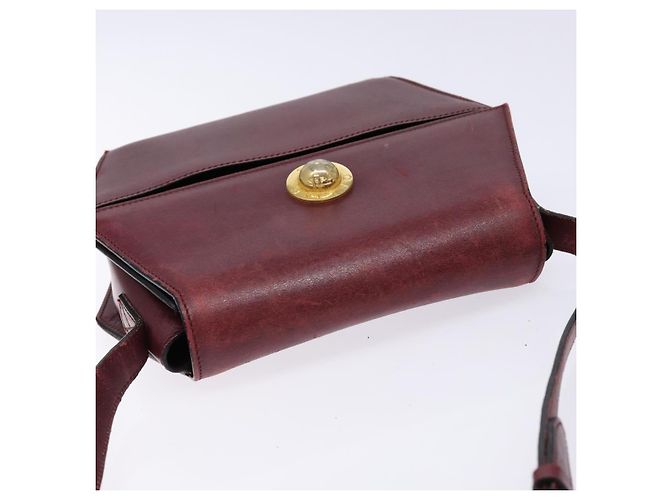 Céline Borsa a Spalla in Pelle Bordeaux Oro Auth sw1315 D'oro Bordò - vista 6