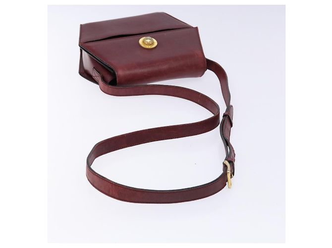 Céline Borsa a Spalla in Pelle Bordeaux Oro Auth sw1315 D'oro Bordò - vista 7